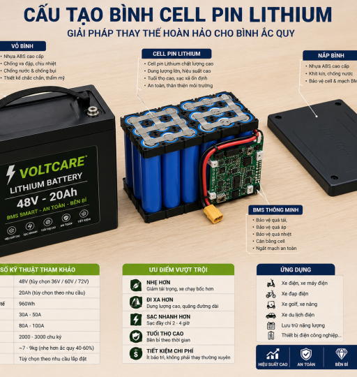 Pin Lithium Thay Bình Ắc Quy Xe Điện