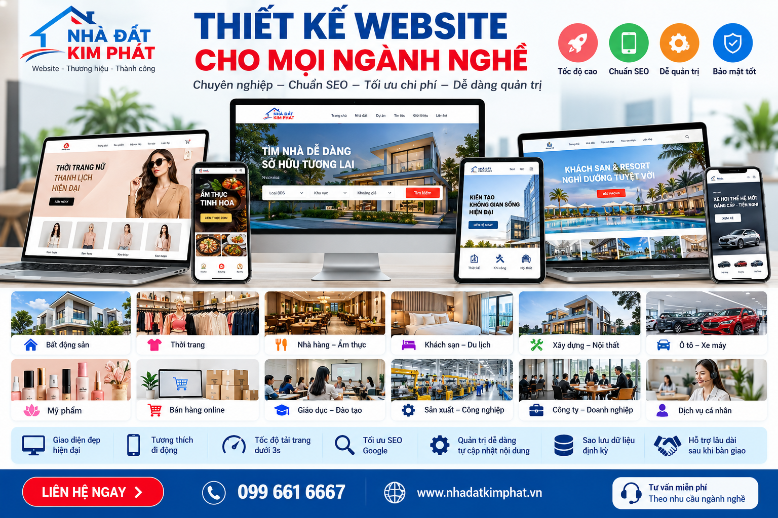 Thiết kế website cho mọi ngành nghề – Kim Phát